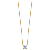 14k 3 1/2 carat Lab Grown Diamond VS+ F+ Cushion Complete 18 inch Four Prong Pendant Necklace